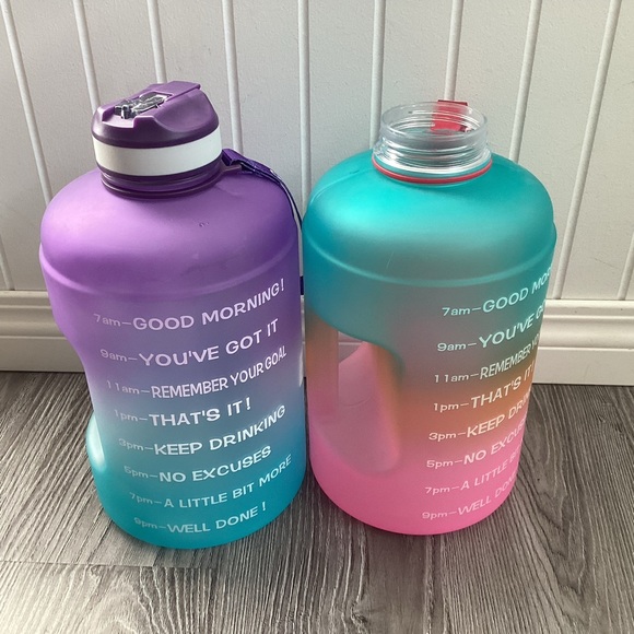 BuildLife 1 Gallon Motivational Water Bottle w/Straw + Extra Bottle (no lid) - Picture 7 of 7